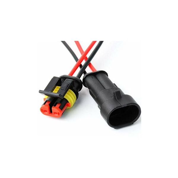 5 stk. Vandtætte Stik, 2-polet Selvspændende Elektriske Ledningsforbindelser med 16 AWG Marinekabel til Bil, Lastbil, Båd og Andre Ledningsforbindelser. (2p