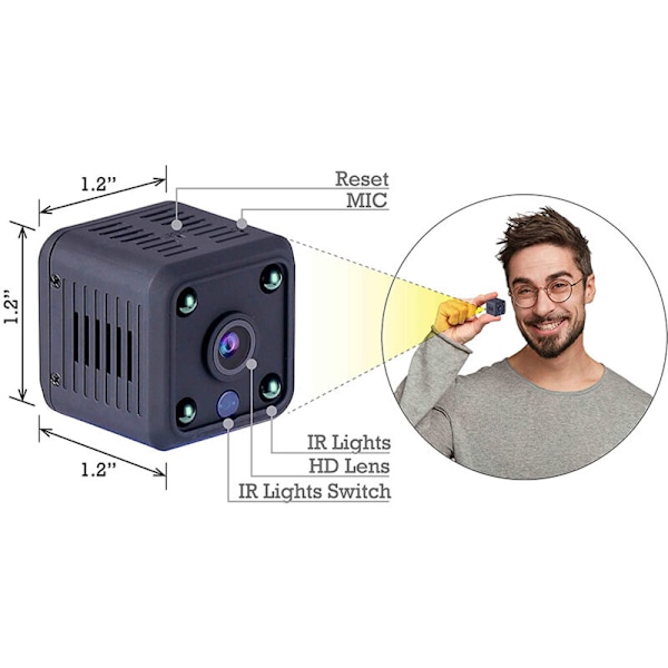 Mini Kamera Mini Bærbar Wifi Full HD Barnevakt Kjæledyrhus Sport Garasje Hjem Sikkerhetskamera Vidvinkel Bevegelsesdeteksjon Fjernvideo
