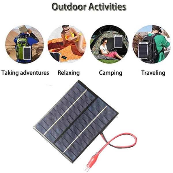 12V 2W Solcellelader DIY Solcellemodul Batteri Vanntett for Bil Utendørs Camping