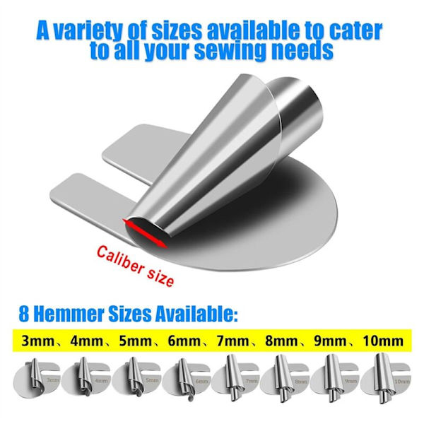 5 stk./pakke Universal Syning Rullet Hemsøm Fod 6mm-10mm Buet Tråd, Maskine Trykfod