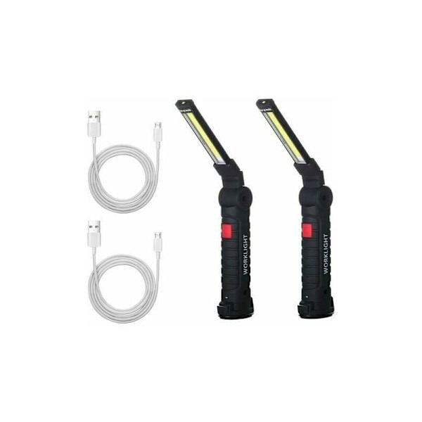Genopladelig LED Arbejdslys Workshop Lommelygte LED Arbejdslys med Magnetisk Base Inspektionslampe til Vandreture Camping. 4,8x15cm