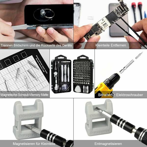 Precisionsmekanik skruvmejselset, 122 i 1 miniprecisionsmekanik magnetisk skruvmejselset, verktygssats, Torx precisionsskruvmejselset för iPhone