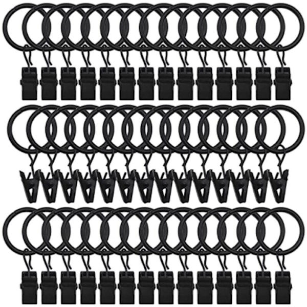 42 st Draperi Gardin Clip Ringar, 2,5 cm Innerdiameter Gardinringar, Dekorativa Draperi Gardin Hängare Klipp