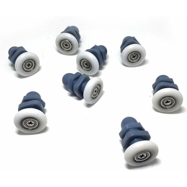 10 stk. brusehjul/hjul/ruller/styr til brusedøre 20mm diameter