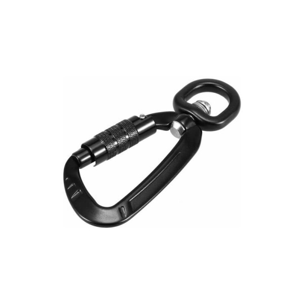 360° roterende karabinkrok, 4Kn, 2 stk., svart