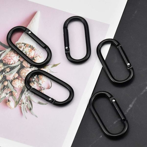 10 stycken tumkarbinhakar Aluminiumkarbinhake Karbinnyckelring Liten D-ring Karbinhake Snabblås Spänne för vandring Camping Fiske