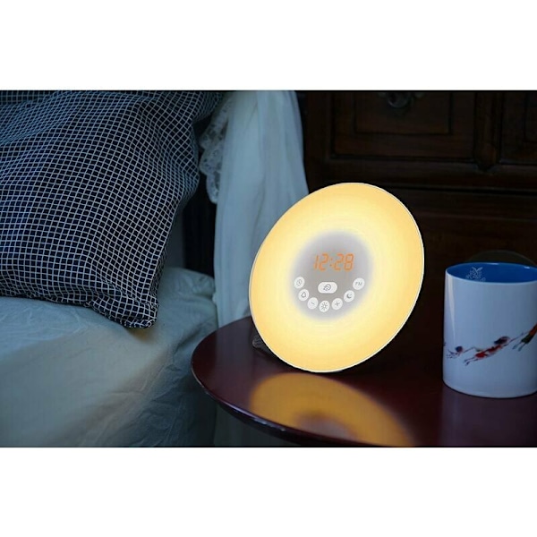 Naturlig LED-väckarklocka, Stäng av mörkt nattläge, Zen-morgon, Ljusbehandling Väckarklocka, Nattlampa, för vardagsrum och barns sovrum