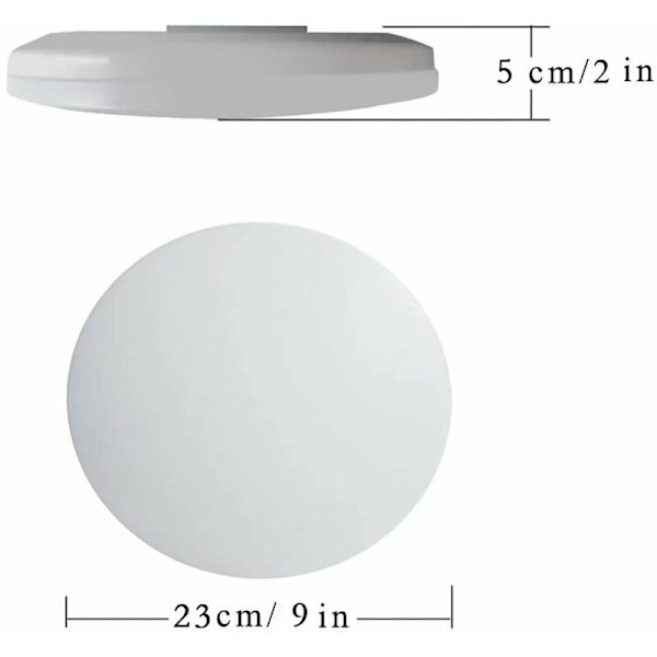 12W LED Taklampe, 23 x 5 CM Taklampe, Vanntett IP44, Nøytral Hvit 4000K, Rund LED Lampe for Bad, Soverom, Gang, Inngang, Sett