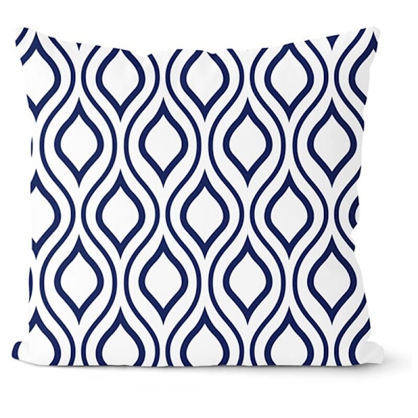 Blå putetrekk 45X45Cm Geometrisk putevar Dekorative puter Putedekorasjon