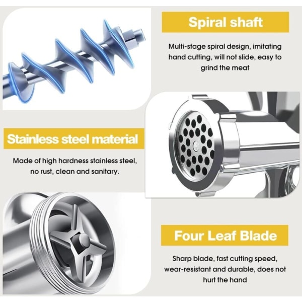 Manuaalinen lihamylly - Manuaalinen lihamylly, makkaratekijä, pöytäjalusta, sianlihamylly, makkaran täyttösuppilo kotitekoisten hampurilaispihvien valmistukseen
