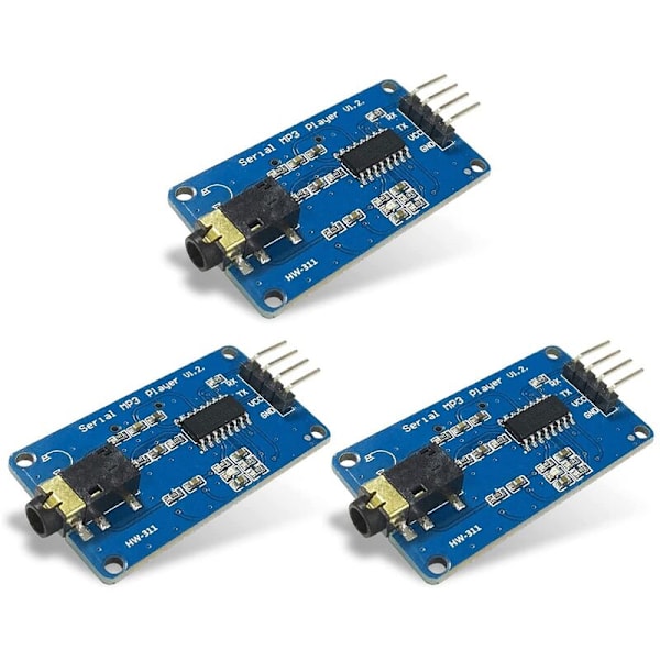 YX5300 UART Seriell Kontroll MP3 Musikspelare Modul Stöd MP3/WAV Micro-SD SDHC/AVR/ARM/PIC Kort (3st)