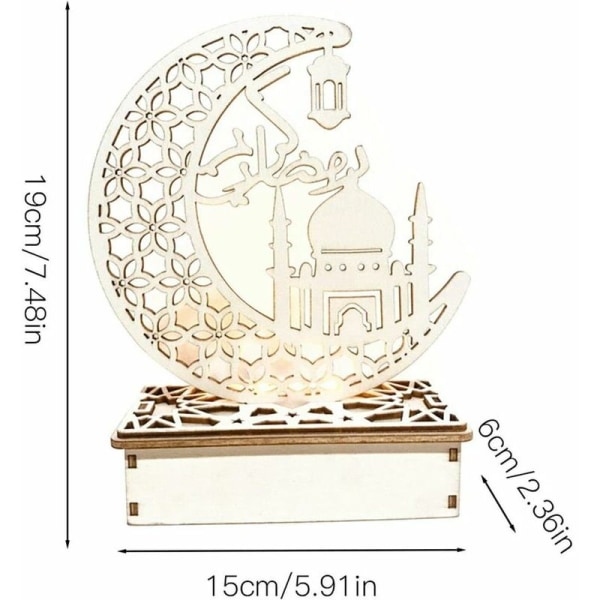 Ramadan-koristeet, puinen Eid Mubarak -koriste, kuu, tähti, islam, riipus, laatta, kodin juhlatarvikkeet, DIY-lahja