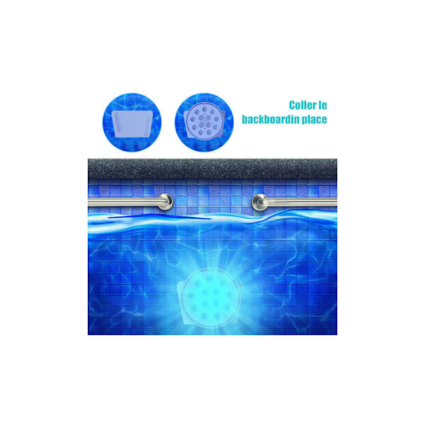 LED-poollampor 2 st IP68 Vattentäta 16 RGB-färger med RF-fjärrkontroll och väggfäste Poollampa för akvarier/badkar/vas/