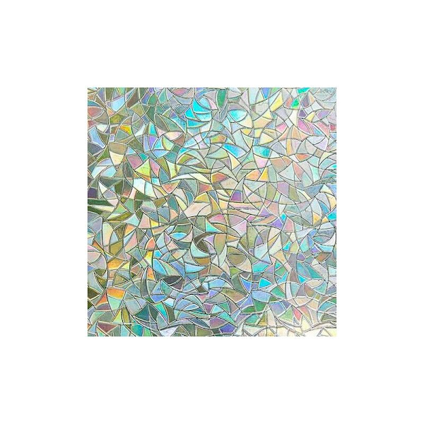 Kuviollinen Ikkunakalvo, Sateenkaarivaikutteinen Ikkunakalvo 60x300cm, Elektrostaattinen Koristeellinen Ikkunakalvo, 3D Läpinäkymätön Ikkunakalvo, Anti-Peep Ikkunakalvo Sänkyyn