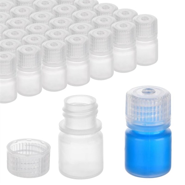 50 stk 8ml Plastflasker Bred Munn Reagens Små Tomme Prøveflasker Polypropylen