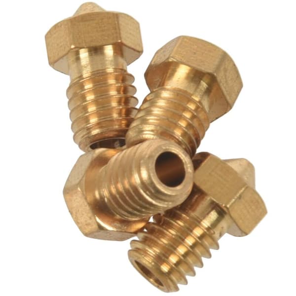 5 stk. 0,3 mm messingdyse til 3D-printer V5 og V6 J-Head 3 mm (0,3 mm/3 mm)