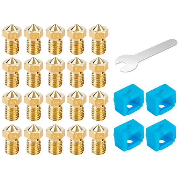 För munstycke -V6 Mässing M6 gänga Hårdstål Mässingsmunstycken för 1,75 mm filament Hotend Extruder 3D-skrivardelar