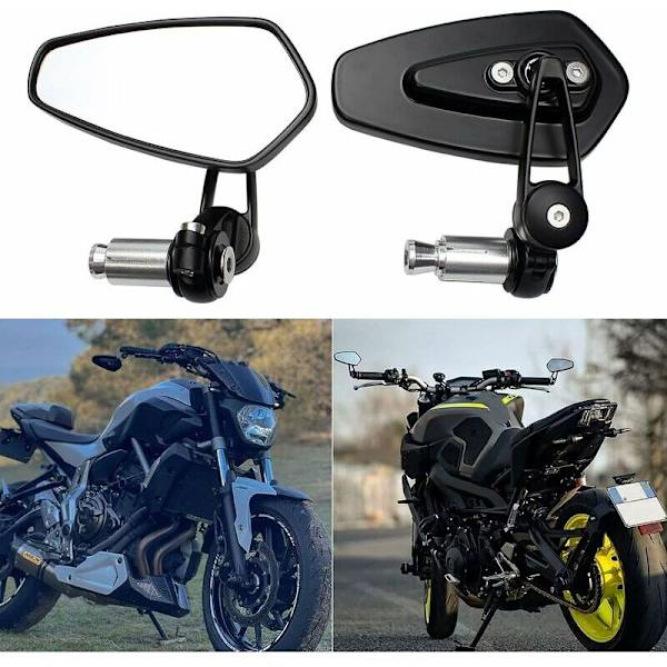 Motorcykel Styrstangspejle Motorcykel Bakspejle til XJ6 MT01 MT03 MT07 MT09 (Sort)