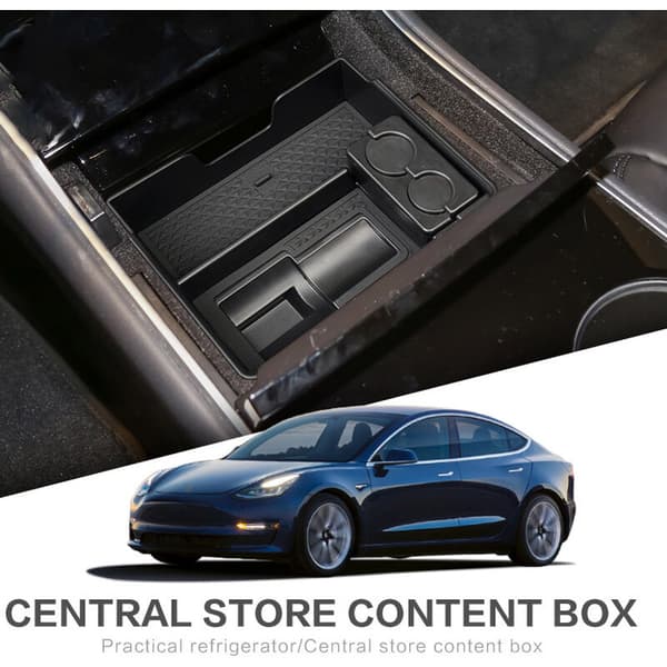 Bil Midterkonsol Bakke Armlæn Opbevaringsboks til Model 3 2017-2019