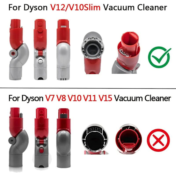 Fleksibel Adapter for Dyson V12 Lett Støvsuger, Fleksibelt Element for Dyson V12/V10Slim/Digital Slim Lett Støvsuger, Bunnutløsning