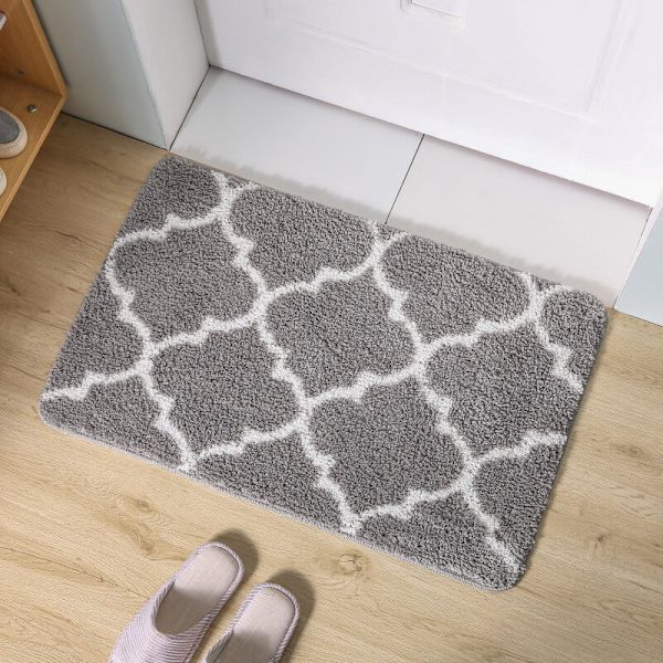 Badrumsmatta i mikrofiber, maskintvättbar och torkbar, halkfri absorberande badrumsmatta för badrum