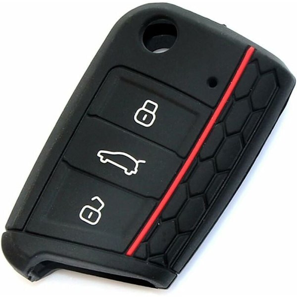 2-pack VW Skoda Seat 3-knappars silikonnyckelskydd / nyckelring / fjärrkontrollhållare - för Volkswagen VW Golf 7 GTI Golf VII MK7 Skoda Octavia A7 Seat Leon