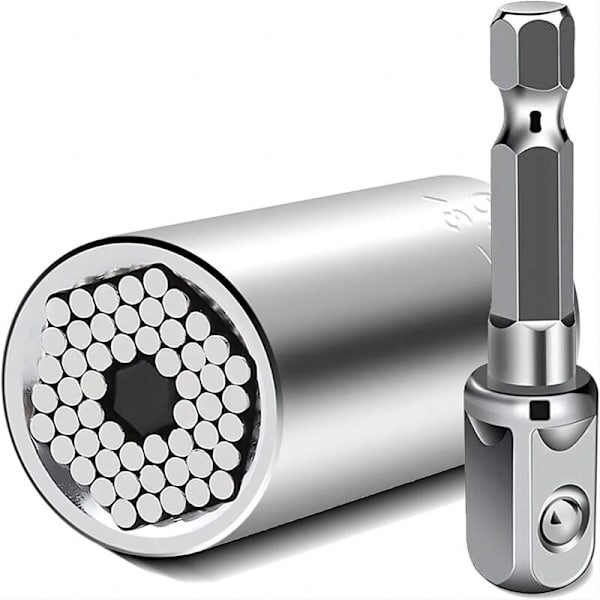 Elektrisk universalstikknøkkel, universalstikknøkkel, elektrisk drill, skrustikk, universalhode, multifunksjons magisk stikkontakt 7-19MM