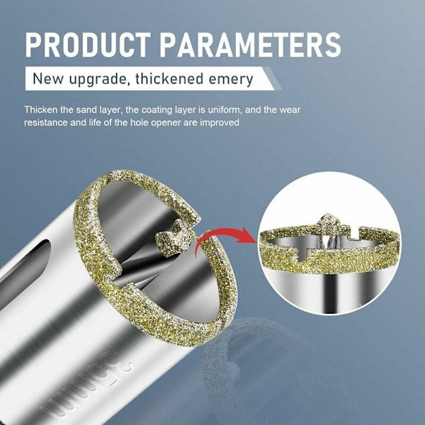 Diamant Hulsav 35 mm, Diamant Bor med Central Styrebor, Flisesav med Diamant Overfladebehandling til Skæring af Glas, Fliser, Keramik