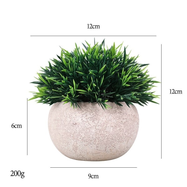 Simulering grøn plante boligdekoration grøn plante potteplante (lille kort nålet græs potteplante)