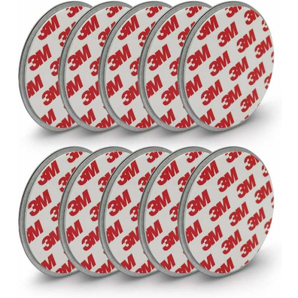 Magnetisk hållare för brandvarnare med 70 mm diameter - 10-pack - 3M självhäftande dynor med magnetisk baksida för enkel montering utan borrning eller