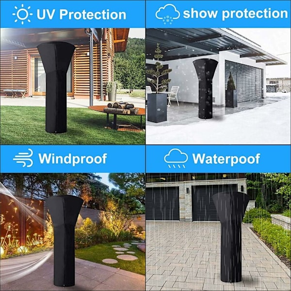Patiovarmerbetræk, Vandtæt 210D Oxford Patiovarmerbetræk, Støv/Vindafvisende Udendørs Patiovarmer Beskyttende Presenning (226x85x48cm)-