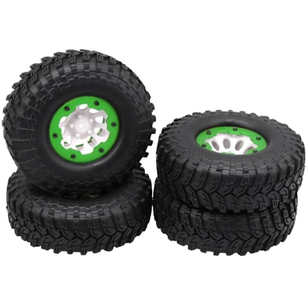 4 stk SCX10 AX10 oppblåsbare 114 mm 1,9 tommers pneumatiske dekk Beadlock hjul for 1/10 RC Crawler Truck Wraith SCX10, hvit
