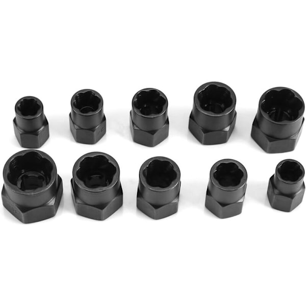 10 st Lock Bolt Extractor Socket Avfettare Trådverktyg (Lång)