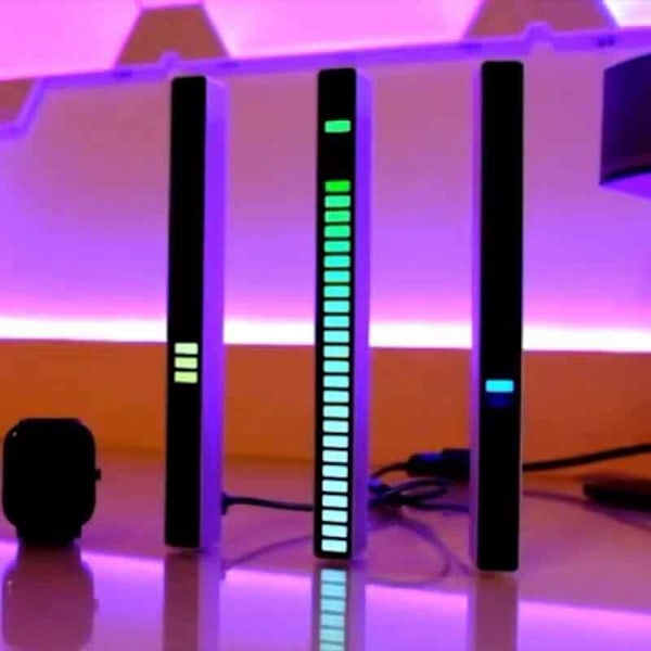 Stemmestyret Pickup Rhythm Lampe Bil Atmosfære Skrivebord RGB Farvespektrum Kreativ LED Musiksensor