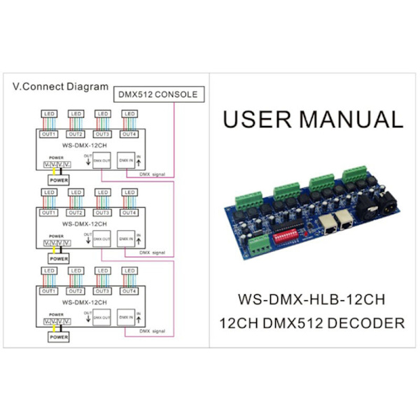 700MA konstantstrøms DMX512 LED-dæmperdekoder og 3P RJ45-controllerdæmper til RGB LED-stribelampe