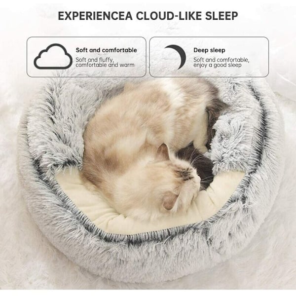 Rund kæledyrskurv Fluffy katteseng pude Donut kurv Ultra-blød rede åndbar hvalpemåtte kæledyr katteseng bærbar kurv kennel hule hus vaskbar