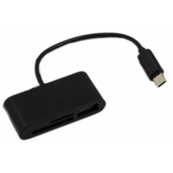 USB-tilslutningssæt Sort multifunktionskortlæser SD -SD HUB til OTG-mobiltelefon