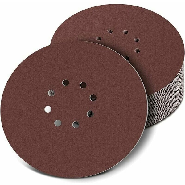 225mm 8-håls 120-kornigt slippapper för torr Giraff-slip - , 40-pack