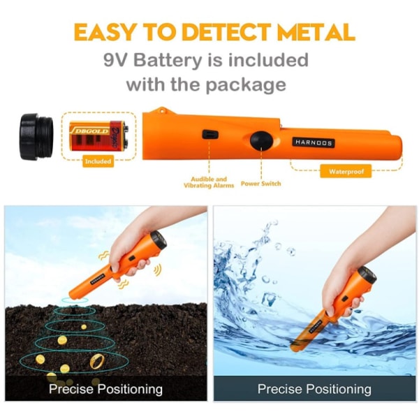 Handhållen professionell vattentät metalldetektor nålpekare, högkänslig bärbar lättviktssökskatt Exakt sond