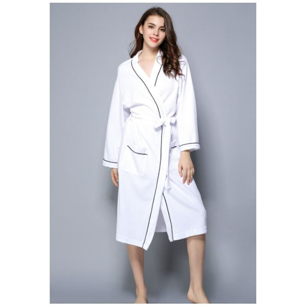 Kvinnors Badrock Bomull Vaffel Lätt Unisex Badrock Spa Bastu Terry Badrock - Vit L