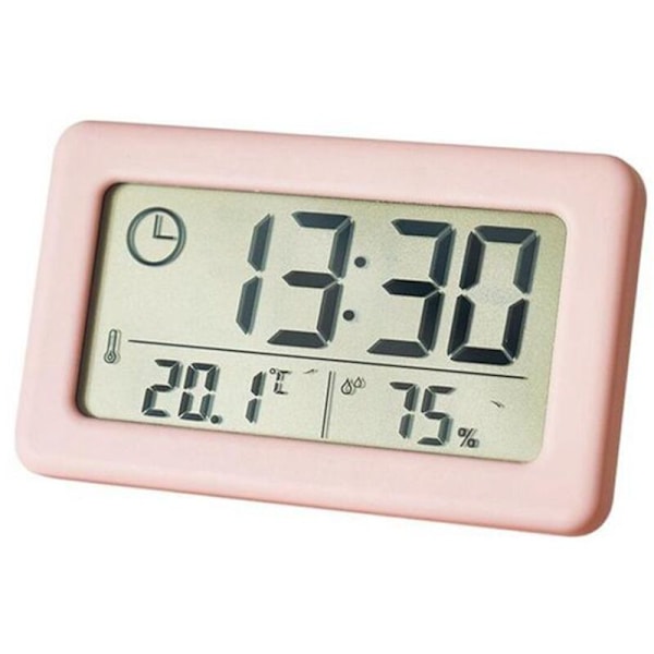 LED Digital Skrivbordsur Elektronisk Display för Hem Bakgrundsbelyst Klocka Kalender Data Upprepa - Rosa