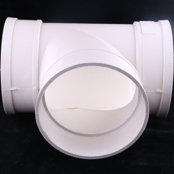 Ø110mm Duct Connector 3 Way Splitter (90 Degree) xd - Round Duct Connector - Exhaust Fan - Ventilation Tee for Dryer - Ø11cm White ABS Plastic.