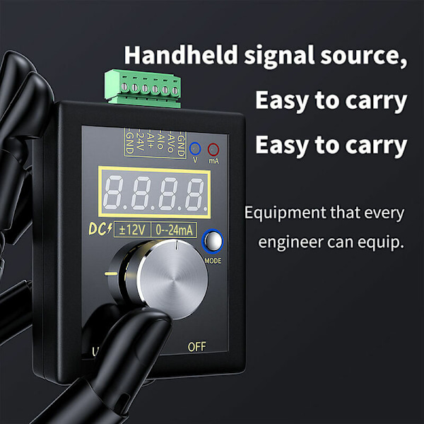 Portabel DC-strömkälla 0-10V 0-22mA - Lågström - SG002