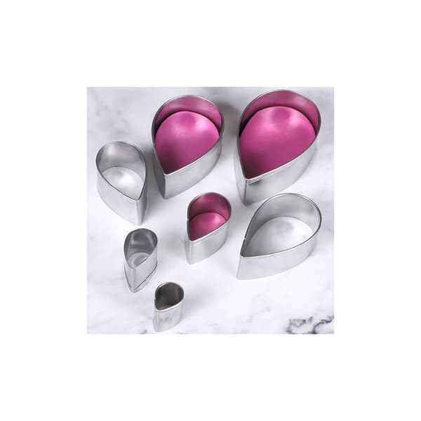 7 st Cookie Cutter Drop Cookie Cutter Biscuit Fondant Cake Shape Cookie Cutters för kakor Sockerbröd Making Biscuits Choklad (Silver)