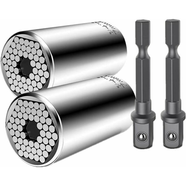 Universal Socket 4Pcs - Universal Socket Wrench 7-19mm, Høj Kvalitet Chrome Vanadium, Multifunktionel Håndværktøj Nøgleadapter Boremaskine Reparationsværktøj Fit