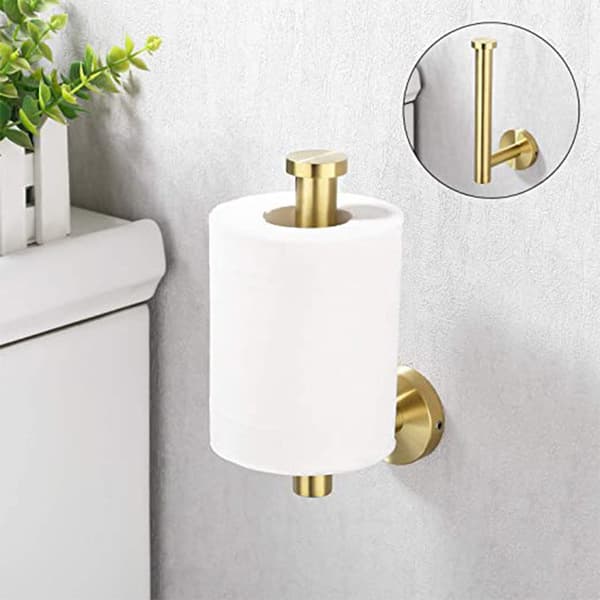 Papirhåndklædeholder til vægmontering Toiletpapirholder SUS 304 Rustfrit stål (Guld)