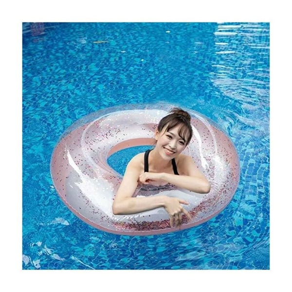 Simring Simbar Ring Uppblåsbar Simring Flyter Vuxen Uppblåsbar Poolboj Slitstark Uppblåsbar Bad Rund Sommar Pool Strand Konfettiglitter Simning