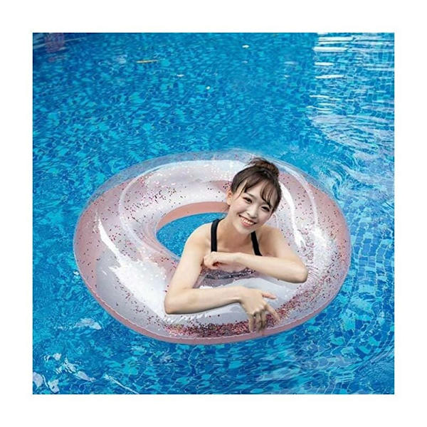 Svømme Ring Svøm Oppustelig Svømme Ring Flyder Voksen Oppustelig Pool Bøje Holdbar Oppustelig Bad Rund Sommer Pool Strand Konfettiglitter Svømning