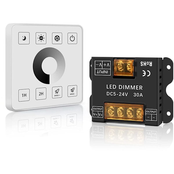 RF berøringsskjerm dimmerkontroll for enfarget LED-stripebelysning DC5-24V 30A