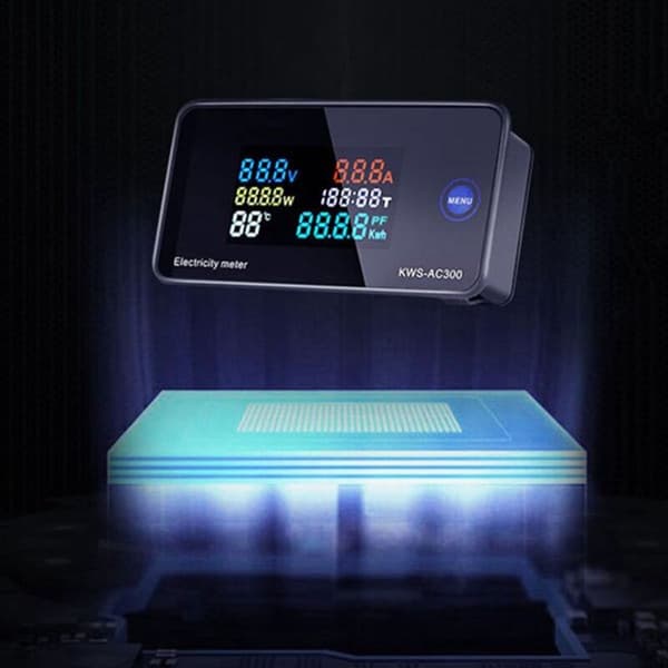 AC Voltmeter 50-300V Amperemeter KWS Powers Energimåler LED Digital Wattmeter AC Elektrisk Måler (Med Split Transformer)
